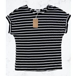 Green Envelope B&W Striped Dolman Top size XS NWT